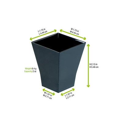 TAITI White Square Cup - 2oz L:1.7in W:1.7in H:2.1in - 600 pcs TAITI White Square Cup - 2oz L:1.7in W:1.7in H:2.1in - 600 pcs