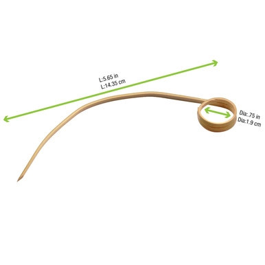 Curved Bamboo Skewers - L:5.7in - 2000 pcs Curved Bamboo Skewers - L:5.7in - 2000 pcs