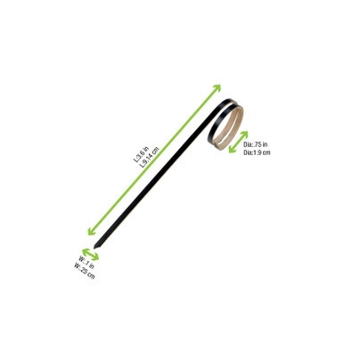 Joyo Rond Black Bamboo Skewer with Side Twist - 3.9