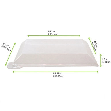 Klarity Clear PET Lid for 210KLAR1010 - L:3.95in W:3.95in H:0.6in - 100 pcs