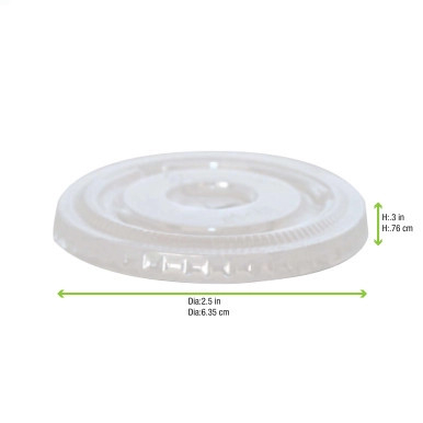 Clear PET Flat Lid for 210POC60N & 210POB61 & 210GPU7F(BRF) - D:2.44in H:0.31in - 2500 pcs