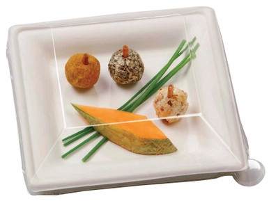 210APU1616A - Square White Sugarcane Plate - L:6.2in W:6.2in - 500 pcs