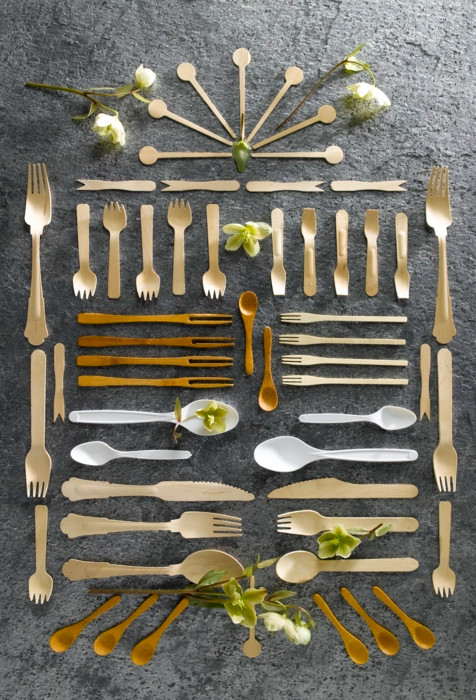 Wooden Spork Individually Wrapped - L:5.7in W:1.75in - 250 pcs