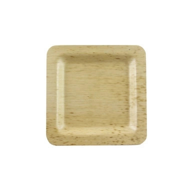 Square Bamboo Leaf Double Layer Plate - L:4.7in W:4.7in H:0.45in - 100 pcs Square Bamboo Leaf Double Layer Plate - L:4.7in W:4.7in H:0.45in - 100 pcs