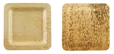 Square Bamboo Leaf Double Layer Plate - L:4.7in W:4.7in H:0.45in - 100 pcs Square Bamboo Leaf Double Layer Plate - L:4.7in W:4.7in H:0.45in - 100 pcs