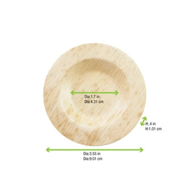 Bamboo Leaf Double Layer Small Plate - D:3.5in H:0.4in - 1000 pcs