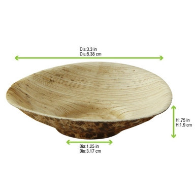 Mini Bamboo Leaf Round Dish - 2oz D:3.1in - 1000 pcs