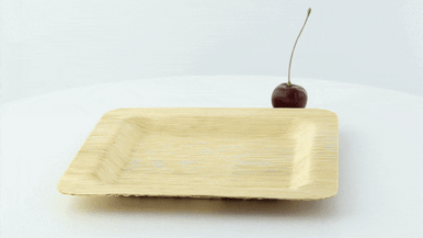 Square Bamboo Leaf Double Layer Plate - L:5.9in W:5.9in H:0.45in - 100 pcs Square Bamboo Leaf Double Layer Plate - L:5.9in W:5.9in H:0.45in - 100 pcs