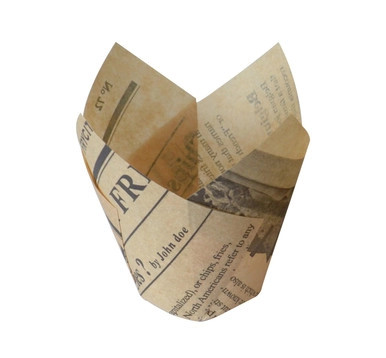 Tulips Newspaper Baking Cup - 5oz D:6.9in H:2.35in - 144 pcs