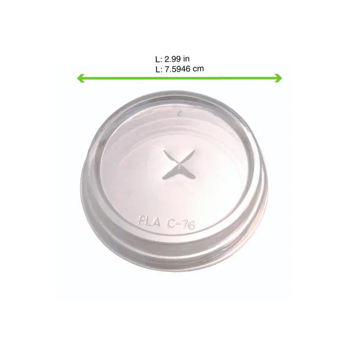Clear flat plastic Lid with cross - D:2.99in - 2000 pcs Clear flat plastic Lid with cross - D:2.99in - 2000 pcs