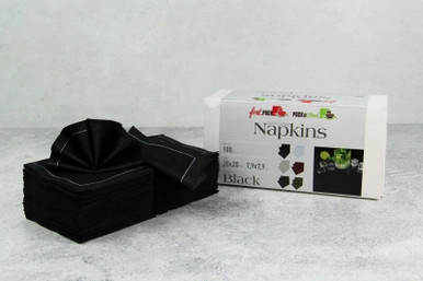 Luxury Black Night Cotton Cocktail Napkin - L:7.9in W:7.9in - 200 pcs Luxury Black Night Cotton Cocktail Napkin - L:7.9in W:7.9in - 200 pcs