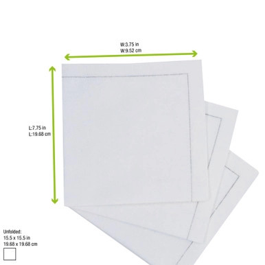 Luxury White Snow Cotton Table Napkin - L:15.8in W:15.8in - 100 pcs Luxury White Snow Cotton Table Napkin - L:15.8in W:15.8in - 100 pcs