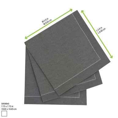 Luxury Silver Grey Cotton Cocktail Napkin - L:7.9in W:7.9in - 200 pcs Luxury Silver Grey Cotton Cocktail Napkin - L:7.9in W:7.9in - 200 pcs