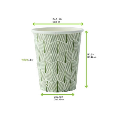 Leaf design paper cup - 8oz H:3.5in W:2.2in L:3.15in - 2000 pcs Leaf design paper cup - 8oz H:3.5in W:2.2in L:3.15in - 2000 pcs