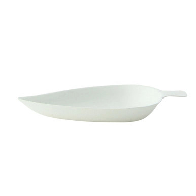 Bio n Chic Leaf White Sugarcane Dish - 1oz L:3.5in W:2.35in H:0.47in - 300 pcs