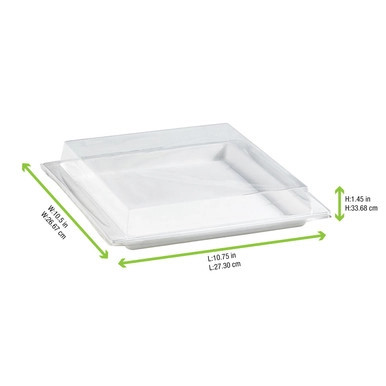 Clear PET Lid For 210APUTRP3 - L:10.4in W:10.8in H:1.4in - 200 pcs Clear PET Lid For 210APUTRP3 - L:10.4in W:10.8in H:1.4in - 200 pcs