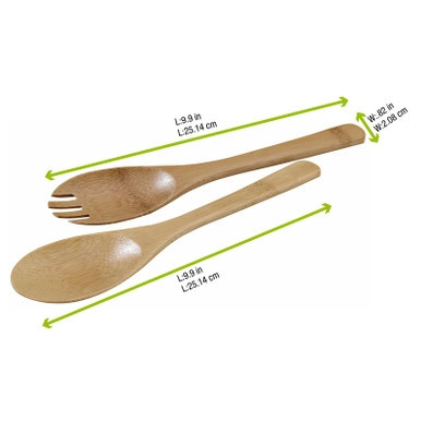 Bamboo 2 Piece Serving Set - L:10in - 50 pcs Bamboo 2 Piece Serving Set - L:10in - 50 pcs