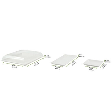 Sugarcane Bento Box Plate with 1 Sugarcane Compartments - 100 VIP Set