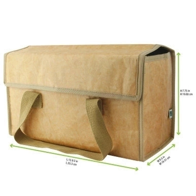 Reusable paper insulated meal bag with handle - W:14in Gusset:7.1in H:7.5in - 12 pcs