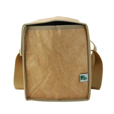 Reusable paper insulated meal bag with handle - W:14in Gusset:7.1in H:7.5in - 12 pcs