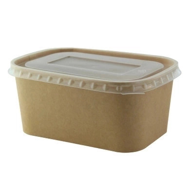 Rectangular Kraft Meal Box with lamination - 32oz L:6.8in W:4.8in H:3in - 200 pcs