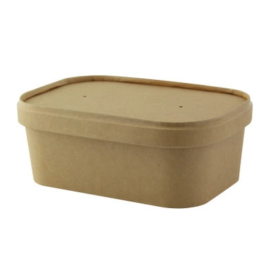 Rectangular Kraft Lid with lamination for the 210PCREC range - L:6.8in W:4.8in H:0.4in - 200 pcs