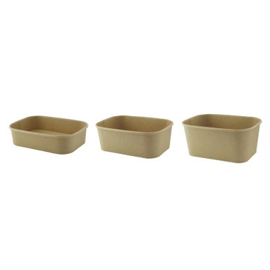 Rectangular Kraft Meal Box with lamination - 16oz L:6.8in W:4.8in H:1.6in - 200 pcs