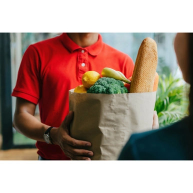 Kraft double-layer paper SOS bag - W:12.6in Gusset:6.7in H:15in - 250 pcs