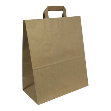 Kraft double-layer paper carrier bag with handles - W:12.6in Gusset:6.7in H:15in - 250 pcs