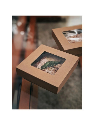 Bakeable Kraft Kray Box with PET Lid - 22oz L:5.3in W:5.3in H:2in Up to 350F(Base Only) - 100 pcs