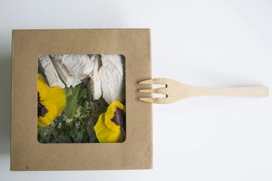 Bakeable Kraft Kray Box with PET Lid - 12oz L:4.5in W:4.5in H:1.6in Up to 350F(Base Only) - 100 pcs