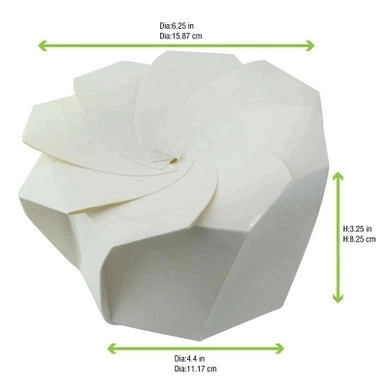 White Paperboard Salad Cup with Origami Folding Lid - 24oz D:4.7in H:3.2in - 100 pcs