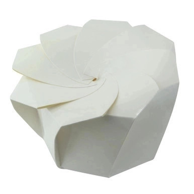White Paperboard Salad Cup with Origami Folding Lid - 24oz D:4.7in H:3.2in - 100 pcs
