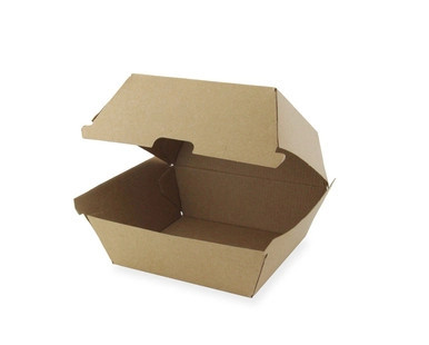 Kraft Corrugated Hamburger Clamshell Take Out Box - 18oz L:5.7in W:5.1in H:3.14in - 500 pcs