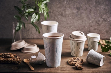 Leaf design paper cup - 4oz D:2.44in H:2.5in - 1000 pcs