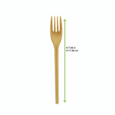 Wood Fiber Composite Reusable Fork - L:7.08in - 1000 pcs