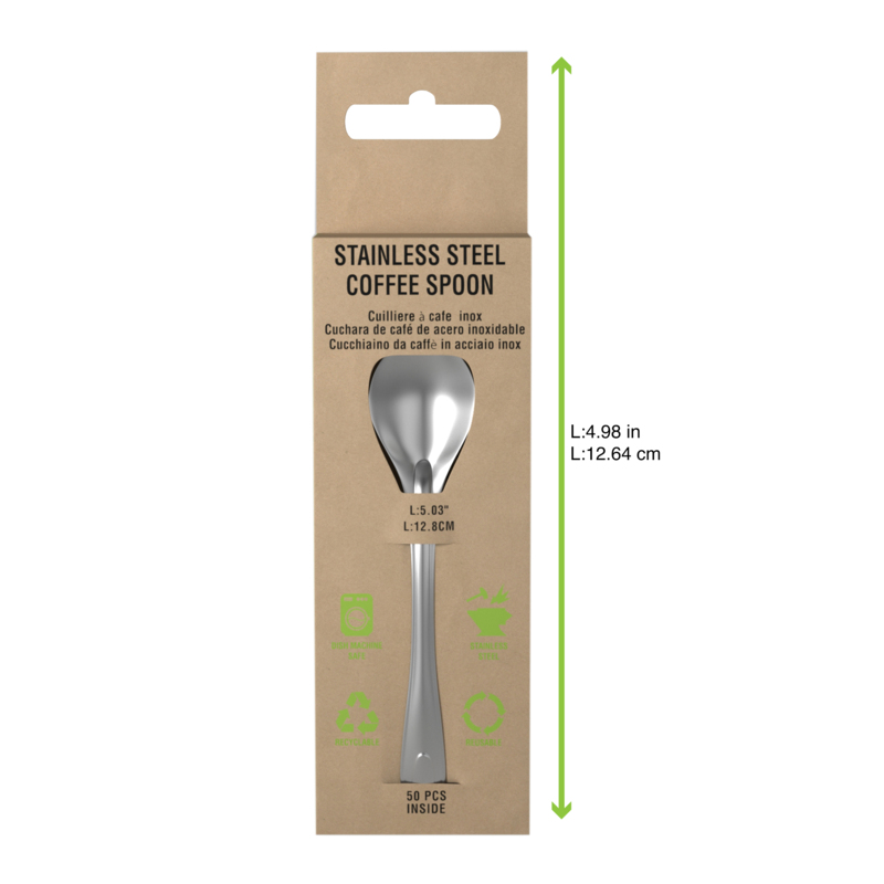 Reusable Stainless steel coffee spoon - L:4.98in - 500 pcs