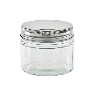 Round reusable jar glass with aluminium cap - 5.7oz D:2.75in W:2.87in H:2.44in - 80 pcs