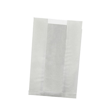 White Kraft Bag with Window Greaseproof - L:11in W:7.1in H:2.8in - 1000 pcs