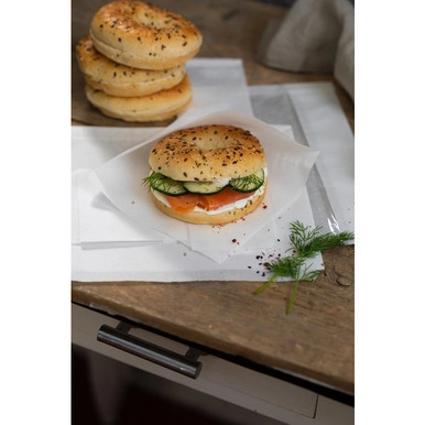 White Kraft Bag Opens 2 Sides Greaseproof - L:13.4in W:3.3in - 1000 pcs