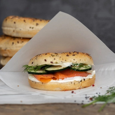 White Kraft Bag Opens 2 Sides Greaseproof - L:9.4in W:9.4in - 1000 pcs