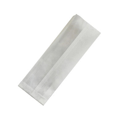 White greaseproof sandwich bag with crystal window - L:12.2in W:4.3in H:1.6in - 1000 pcs