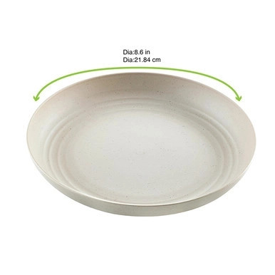 HUSKLY Reusable plate beige husk composite - D: 8.6in H: 1.3in - 48 pcs