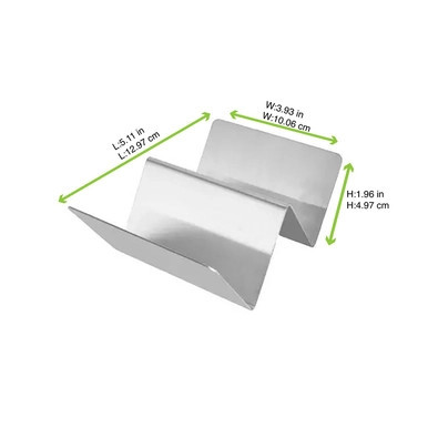 Reusable Stainless steel holder for 2 tacos - L:5.11in W:3.93in H:1.96in - 6 pcs Reusable Stainless steel holder for 2 tacos - L:5.11in W:3.93in H:1.96in - 6 pcs