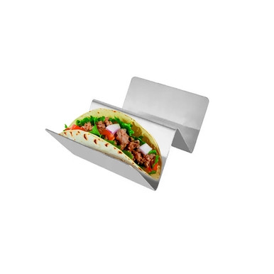 Reusable Stainless steel holder for 2 tacos - L:5.11in W:3.93in H:1.96in - 6 pcs Reusable Stainless steel holder for 2 tacos - L:5.11in W:3.93in H:1.96in - 6 pcs