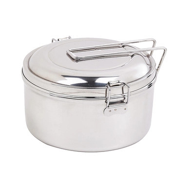 Noxbox reusable round stainless steel Lunchbox with stainless steel lid - 30oz D:5.5in W:5.51in H:3in - 6 pcs Noxbox reusable round stainless steel Lunchbox with stainless steel lid - 30oz D:5.5in W:5.51in H:3in - 6 pcs
