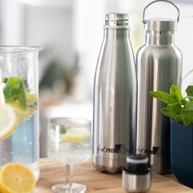 Noxbottle reusable Aluminum water bottle with PP/Metal cap - 17oz H:9.64in W:2.55in - 24 pcs