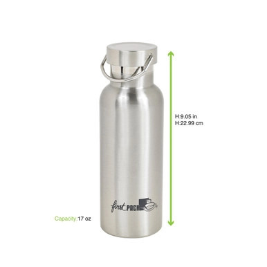 Noxbottle reusable stainless steel double wall isothermal water bottle with cap - 17oz H:9.05in - 12 pcs