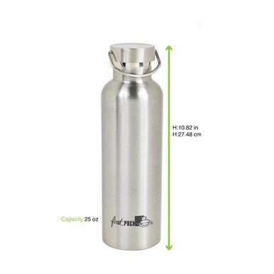 Noxbottle reusable stainless steel double wall isothermal water bottle with cap - 25oz H:10.82in - 12 pcs