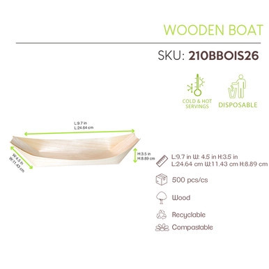 Wooden Boat - L:9.7 x W: 4.5 x B: 5.3 x 3.5in - 500 pcs Wooden Boat - L:9.7 x W: 4.5 x B: 5.3 x 3.5in - 500 pcs